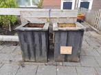 bloembakken, Tuin en Terras, Bloembakken en Plantenbakken, Gebruikt, Ophalen of Verzenden, Hout, Vierkant