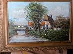 Hollands Landschap Schilderij op Hout, Ophalen of Verzenden