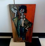 Fernandez diaz clown met bloem 60 bij 30 cm vintage, Huis en Inrichting, Woonaccessoires | Schilderijen, Tekeningen en Foto's