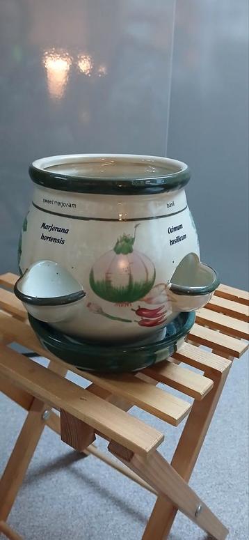 Kruidenpot met 3 bakjes - Aardewerk beschikbaar voor biedingen