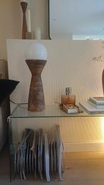 Mid century tafellamp met aardewerk voet, Huis en Inrichting, Ophalen, Gebruikt, Mid-century, brutalist, Minder dan 50 cm