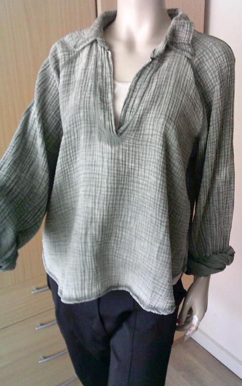 AMBIKA groen mineral washed tuniek one size, Kleding | Dames, Blouses en Tunieken, Gedragen, Groen, Verzenden