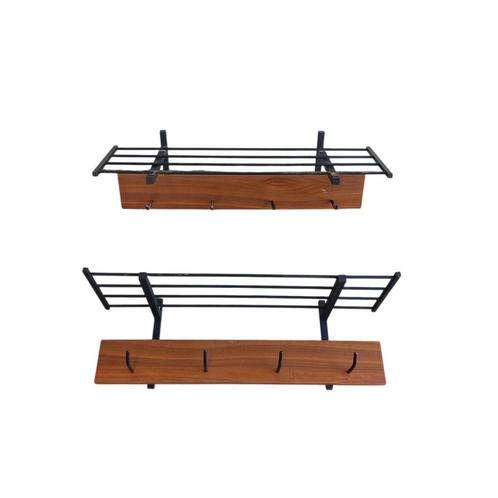 2 x vintage kapstok met hoedenplank, Huis en Inrichting, Woonaccessoires | Kapstokken, Gebruikt, Wandkapstok, Minder dan 100 cm