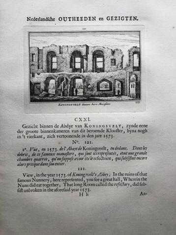 121 / Delft Ruïne van Koningsveld Kopergravure 1732 beschikbaar voor biedingen