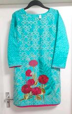 Lichtblauwe geborduurde Indiase Kameez Kurta Top, Blauw, Nieuw, Ophalen of Verzenden, Indiaas