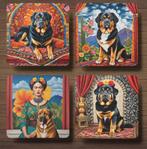 Tibetaanse Mastiff Frida Kahlo onderzetters met houder, Ophalen of Verzenden, Nieuw, Glas of Kopje