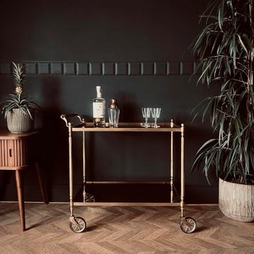 Vintage Bar Cart - Drankentrolley - Serveerwagen uit messing beschikbaar voor biedingen