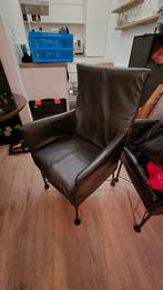 Montis Chaplin stoelen - Set van 7 - Zwart leder, Huis en Inrichting, Ophalen, Gebruikt, Metaal, Modern