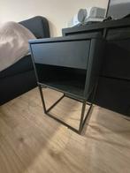 Zwart Nachtkastje met Lade, Ophalen, Minder dan 45 cm, Metaal of Aluminium, Zo goed als nieuw