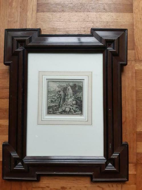 Originele ets uit 1747 van Jan Luyken in een antieke lijst, Antiek en Kunst, Kunst | Etsen en Gravures, Ophalen of Verzenden