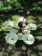 Retro lamp met schalen, metaal doorsnede totaal 60 cm grote, Ophalen of Verzenden