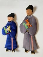 2 x Chinees 2 D poppetje van papier Vintage Chinese figuren, Ophalen of Verzenden