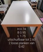 Eettafel uitschuifbaar, Huis en Inrichting, Tafels | Eettafels, Ophalen, Zo goed als nieuw, Rechthoekig, 50 tot 100 cm