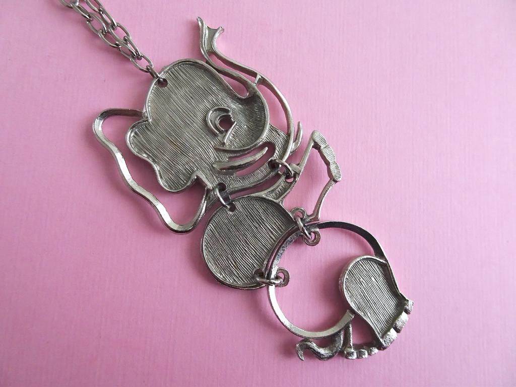 jwg Vintage 60s Modernist design olifant ketting zilver klr, Sieraden, Tassen en Uiterlijk, Antieke sieraden, Verzenden, Overige materialen