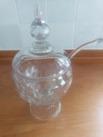 Prachtige kristallen dekselcoupe met lepel 19de eeuw, Ophalen of Verzenden