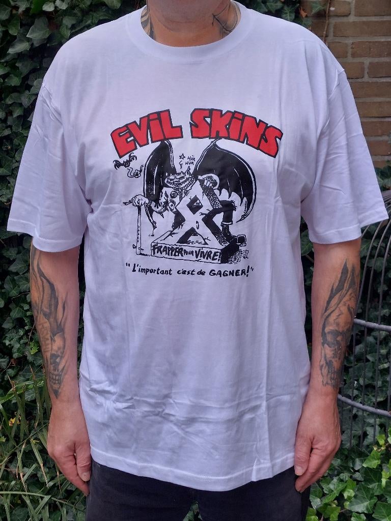 T-Shirt EVIL SKINS Oi, Ophalen of Verzenden, Nieuw, Overige maten, Wit