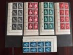1944 Winterhulp-Volksdienstzegels blokken NVPH nr 423-427 PF, Postzegels en Munten, Postzegels | Nederland, Verzenden, Na 1940