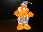 PETERTOYS POES GARFIELD PLUCHE ORANJEGEEL MET BLAUW/WIT GEST, Nieuw, Poes, Ophalen of Verzenden