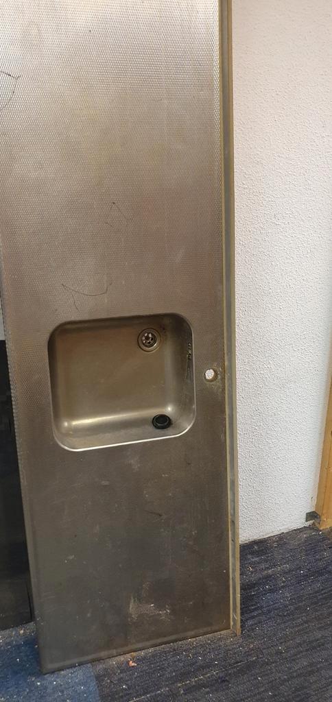 RVS AANRECHTBLAD  222cm LANG .3 PVOORAAD, Huis en Inrichting, Keuken | Keukenelementen, Gebruikt, Minder dan 100 cm, Ophalen