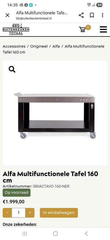 Alfa BBQ tafel / Pizza oven onderstel 160 x 90 x 90 cm beschikbaar voor biedingen