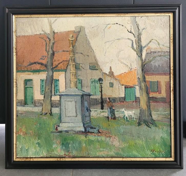Adolf POUCHET, boerin met geit, Antiek en Kunst, Kunst | Schilderijen | Klassiek, Ophalen of Verzenden