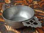 Grote zware antieke brandewijnkom uit Engeland 34,2 cm., Antiek en Kunst, Antiek | Tin, Ophalen of Verzenden