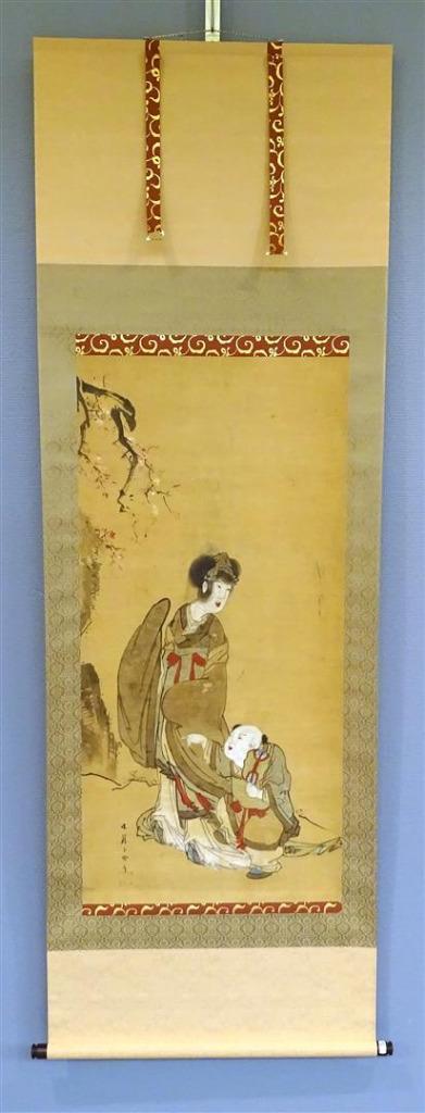 Antieke Japanse rolschildering, scroll antiek incl. doos, Antiek en Kunst, Kunst | Niet-Westerse kunst, Verzenden