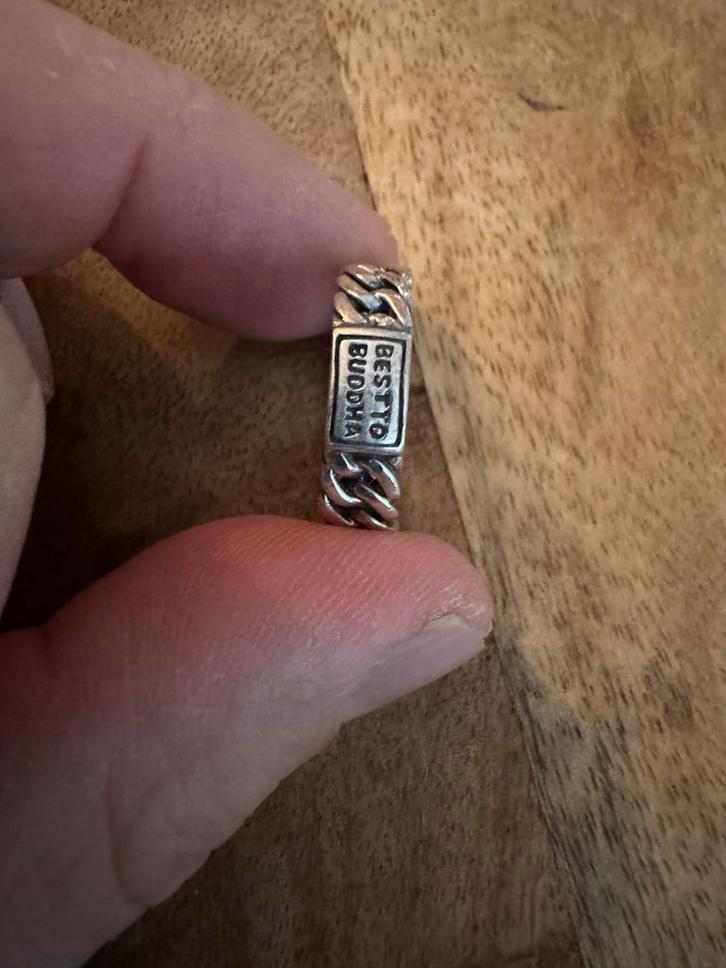 Best to Buddha / buddha to buddha Ring - 925 zilver, Sieraden, Tassen en Uiterlijk, Ringen, Gebruikt, Dame of Heer, 19 tot 20
