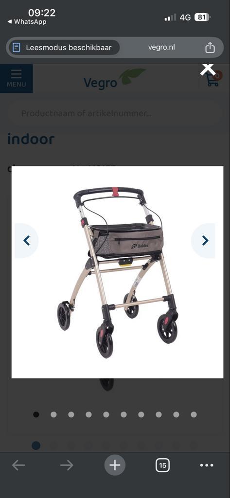 Indoor Jaguar rollator, Diversen, Rollators, Zo goed als nieuw, Lichtgewicht, Opvouwbaar, Ophalen