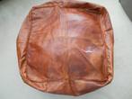 leren poef, Verzenden, 50 tot 75 cm, Leer, Zo goed als nieuw