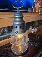 Vintage lantaarn met glazen pot, Gebruikt, Vintage, Ophalen of Verzenden, Glas