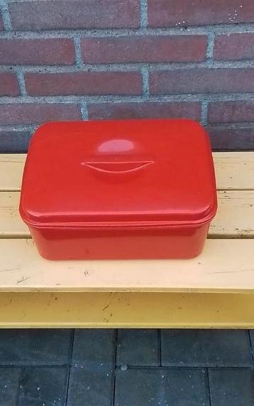 💐VINTAGE OPBERGDOOS ROOD KUNSTSTOF  beschikbaar voor biedingen