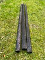 Zwarte houten palen duurzaam, lengte 3 meter, rond 12 cm, 3x, Ophalen, Nieuw