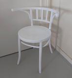 Café Stoel Vintage Opgeknapt Frans Brocante Wit Hout, Ophalen, Gebruikt