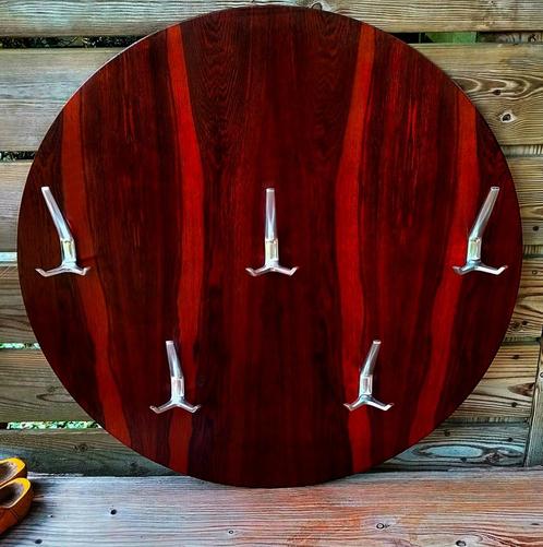 Mid Century Modern Teak Houten Kapstok - Rond - 70,5CM, Huis en Inrichting, Woonaccessoires | Kapstokken, Zo goed als nieuw, Wandkapstok