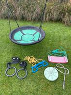 Schommelattributen schommelnest, rekstok, ringen en disk, Ophalen of Verzenden, Zo goed als nieuw, Overige typen, Aanbouwonderdeel