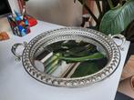 Schaal dienblad chroom 39 cm, Ophalen of Verzenden, Zo goed als nieuw, Rond, Metaal