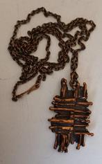 Pentti Sarpaneva Bronze necklace "Kaarna" by Turun Hopea, Verzenden, Zo goed als nieuw, Overige materialen, Met hanger
