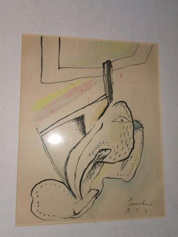 Unieke Tekening Lucebert gesigneerd en gedateerd beschikbaar voor biedingen
