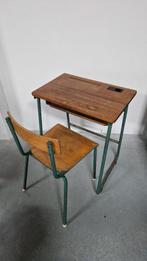 Oude school tafel en stoel, Ophalen of Verzenden, Gebruikt, Tafel(s) en Stoel(en)