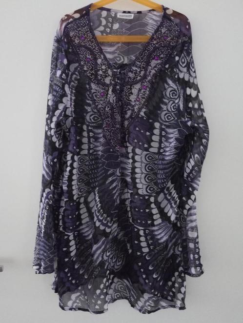 Dames blouse tuniek street one paars wit maat 40, Kleding | Dames, Blouses en Tunieken, Zo goed als nieuw, Maat 38/40 (M), Paars