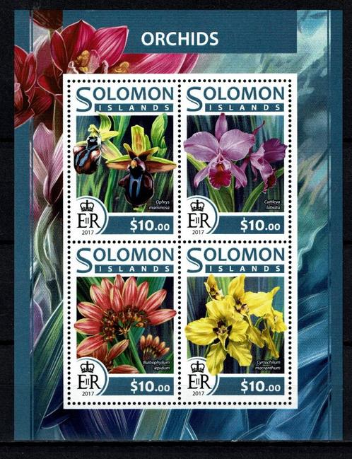 solomon isl 2017 pf blok orchideeën orchids flowers bloemen, Postzegels en Munten, Postzegels | Thematische zegels, Postfris, Dier of Natuur
