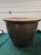 bloempot terraspot groen geglazuurd groot, Tuin en Terras, Bloempotten, Ophalen of Verzenden, 'T Olde Gre-j, Info@toldegrej.nl