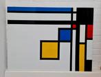 Olieverf schilderij op hout in de stijl van Piet Mondriaan, Antiek en Kunst, Ophalen