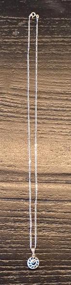 Zilveren ketting met ooghanger, Ophalen of Verzenden, Gebruikt, Zilver, Zilver