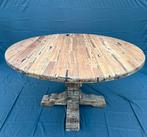 Eiken epoxy tafel dia 150 cm met houten poot LEEGVERKOOP!!, Nieuw, 100 tot 150 cm, Eikenhout, 100 tot 150 cm