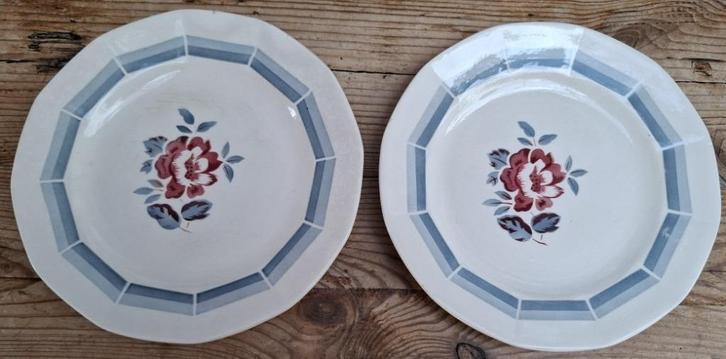 2 Franse brocante bordjes, Digoin Sarreguemines Talleyrand, Antiek en Kunst, Curiosa en Brocante, Ophalen of Verzenden