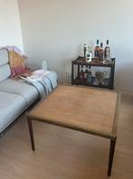 Vintage salontafel met rotan tafelblad (Deens design), Ophalen, Gebruikt, Vierkant, 50 tot 100 cm