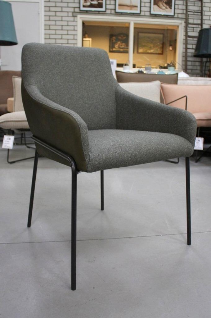 6x luxe eetkamerstoel Jolly Jess Design leer stof groen, Huis en Inrichting, Stoelen, Zo goed als nieuw, Vijf, Zes of meer stoelen