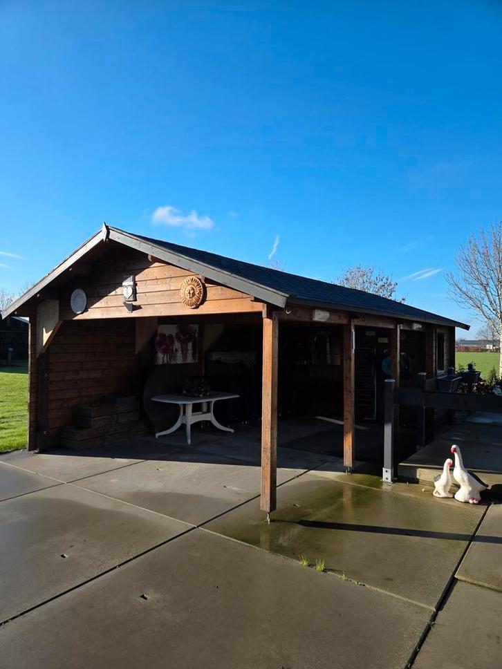 Blokhut met overkapping, Tuin en Terras, Tuinhuizen, Gebruikt, Blokhut, Ophalen of Verzenden
